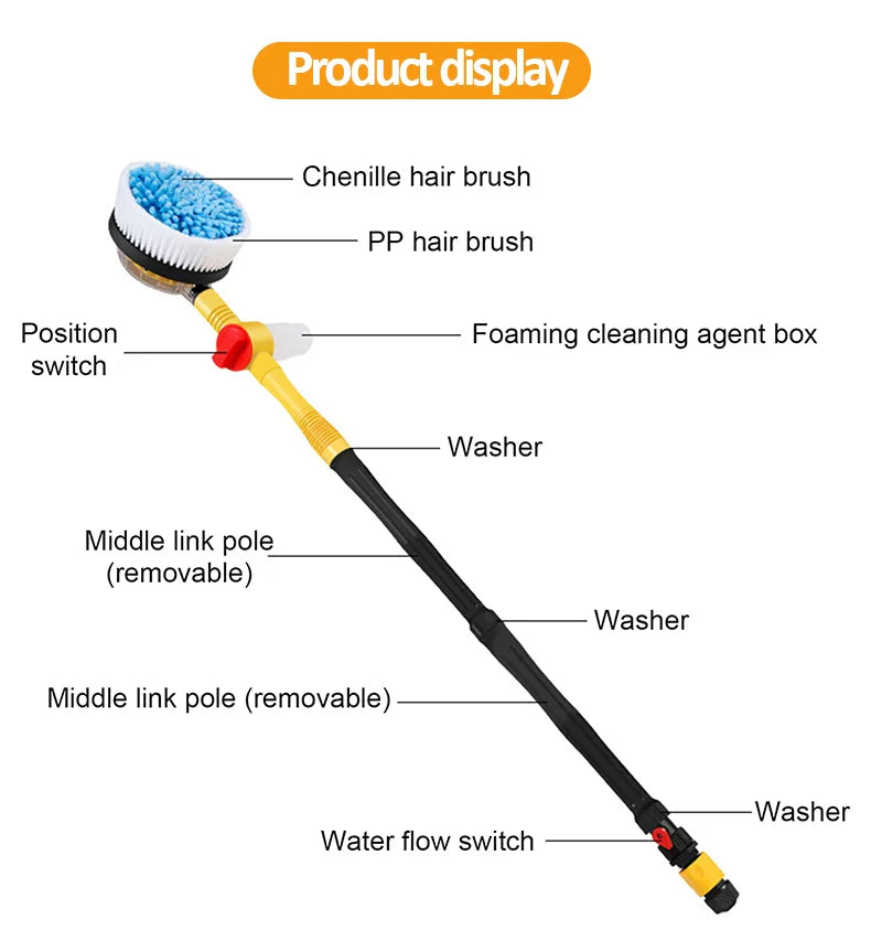 Multifunctional Car Rotary Wash Brush Kit