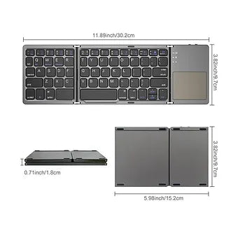 Foldable wireless bluetooth keyboard