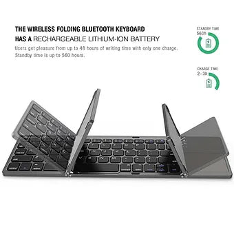 Foldable wireless bluetooth keyboard