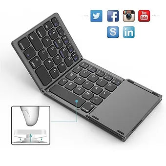 Foldable wireless bluetooth keyboard