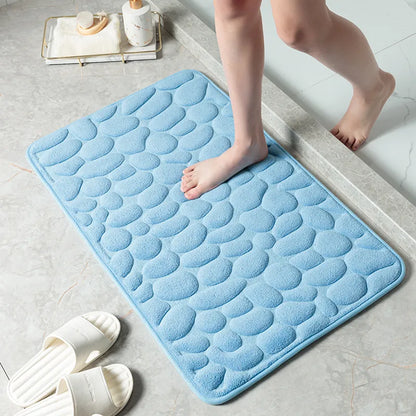 Water-Absorbent Pebble Bath Rug