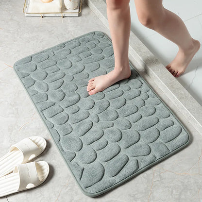 Water-Absorbent Pebble Bath Rug