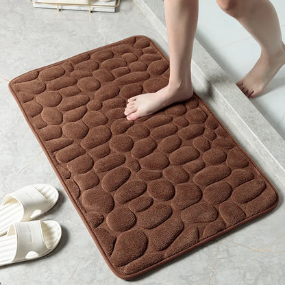 Water-Absorbent Pebble Bath Rug