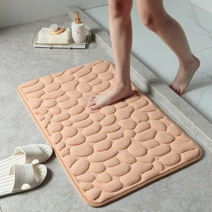 Water-Absorbent Pebble Bath Rug