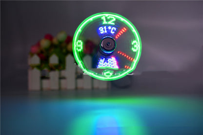 USB LED Clock Fan