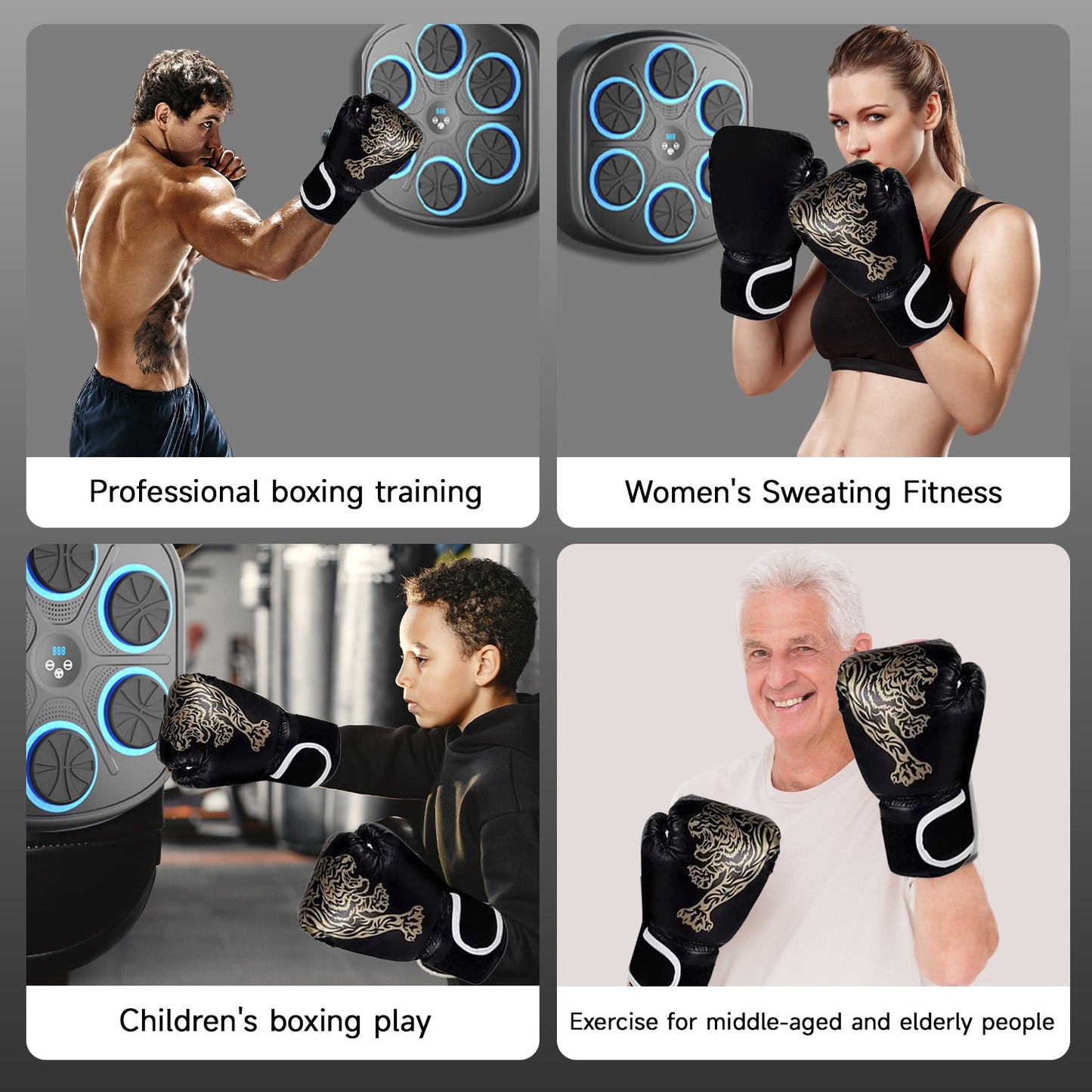 Megelin Music Boxing Machine with Boxing Gloves - Megelin