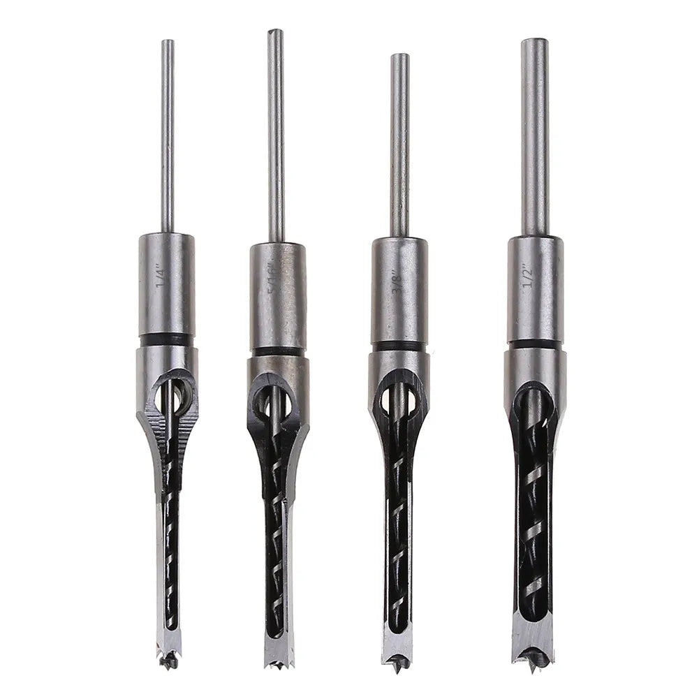 4-Piece Square Hole Drill Bit Set