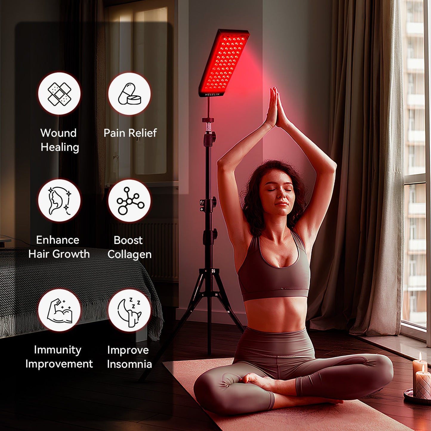 Megelin Red and Infrared Light Therapy Lamp - Megelin