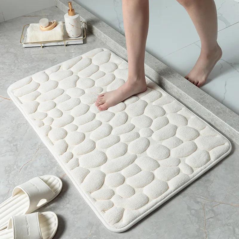 Water-Absorbent Pebble Bath Rug