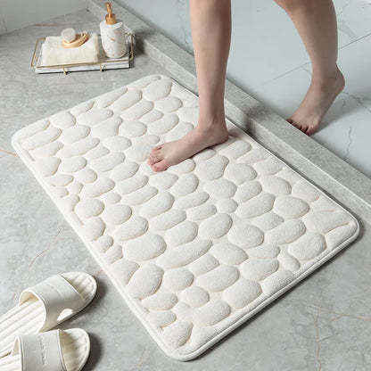 Water-Absorbent Pebble Bath Rug