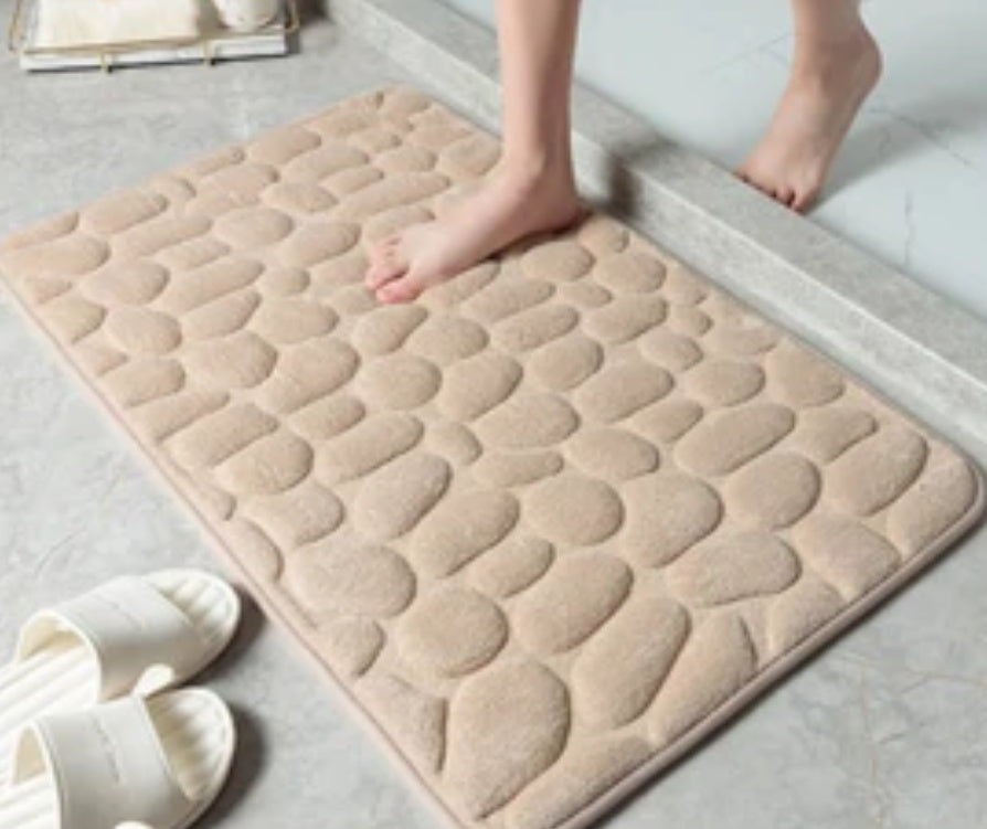 Water-Absorbent Pebble Bath Rug