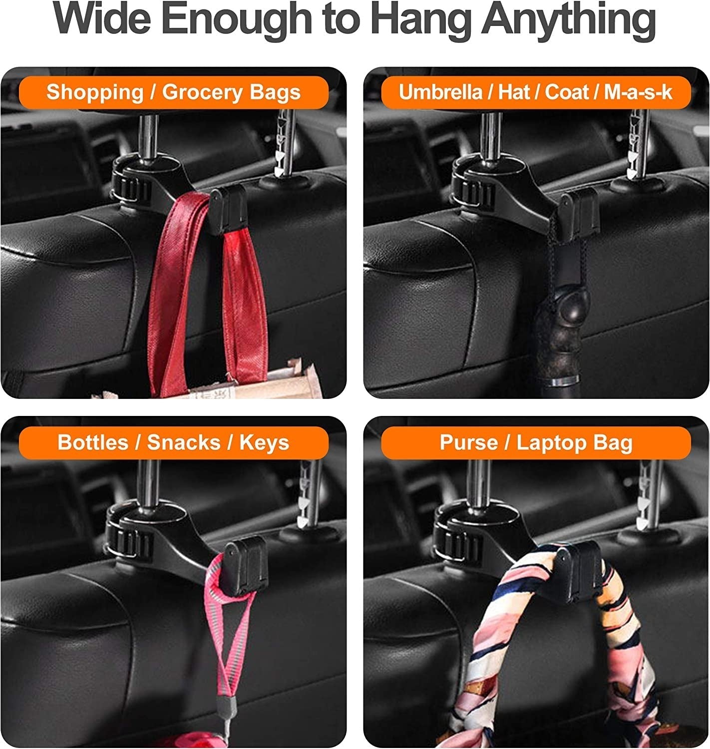 2 in 1 Car Headrest Hidden Hook