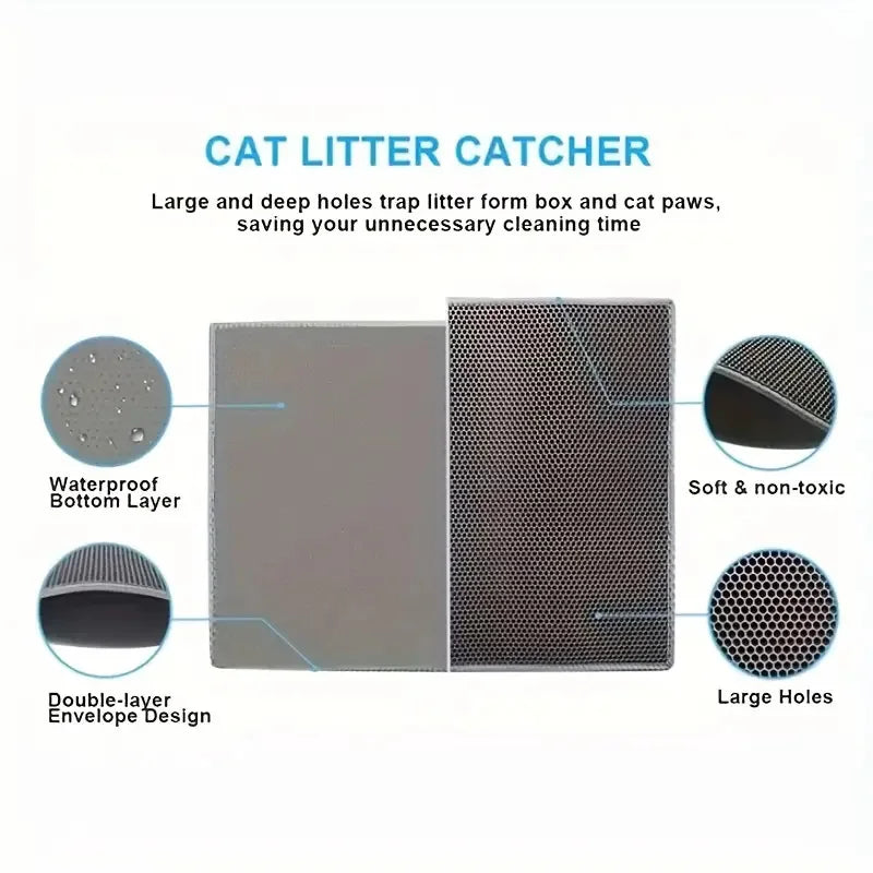 Double-Layer Cat Litter Trapping Mat – Waterproof & Easy to Clean