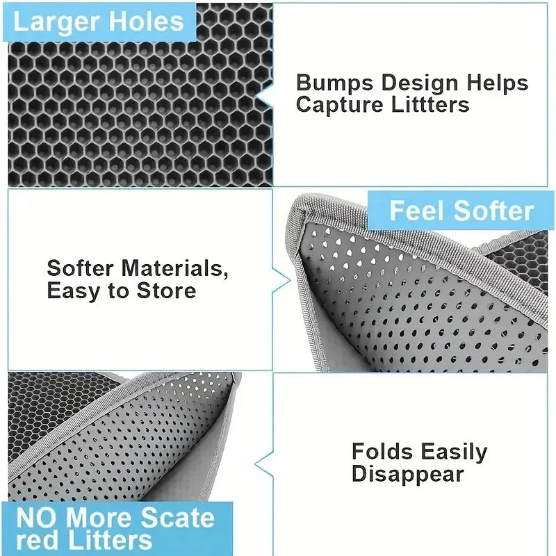 Double-Layer Cat Litter Trapping Mat – Waterproof & Easy to Clean