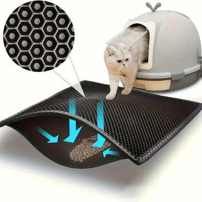 Double-Layer Cat Litter Trapping Mat – Waterproof & Easy to Clean