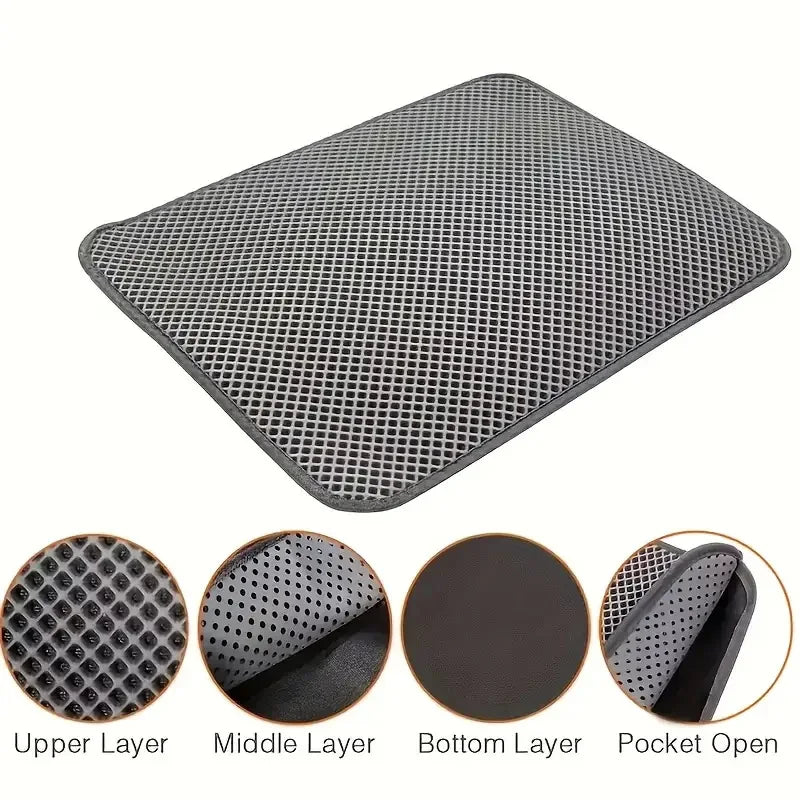 Double-Layer Cat Litter Trapping Mat – Waterproof & Easy to Clean