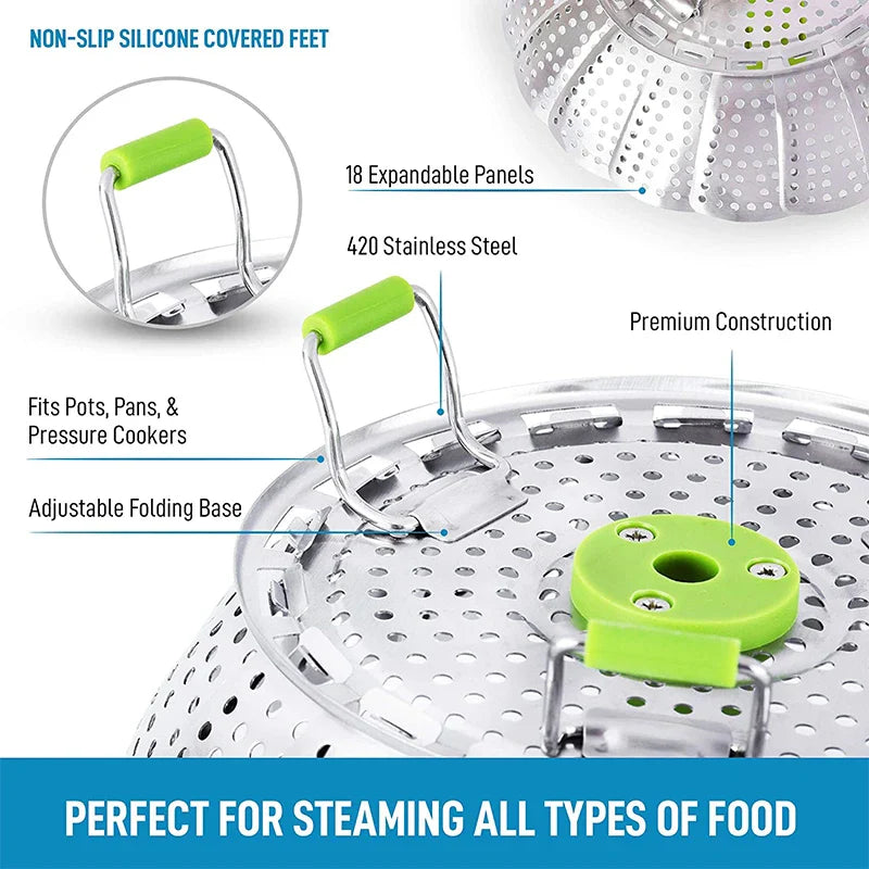 Stainless Steel Collapsible Mesh Steamer Basket - Smart Shop (Online Store for wise shoppers) 