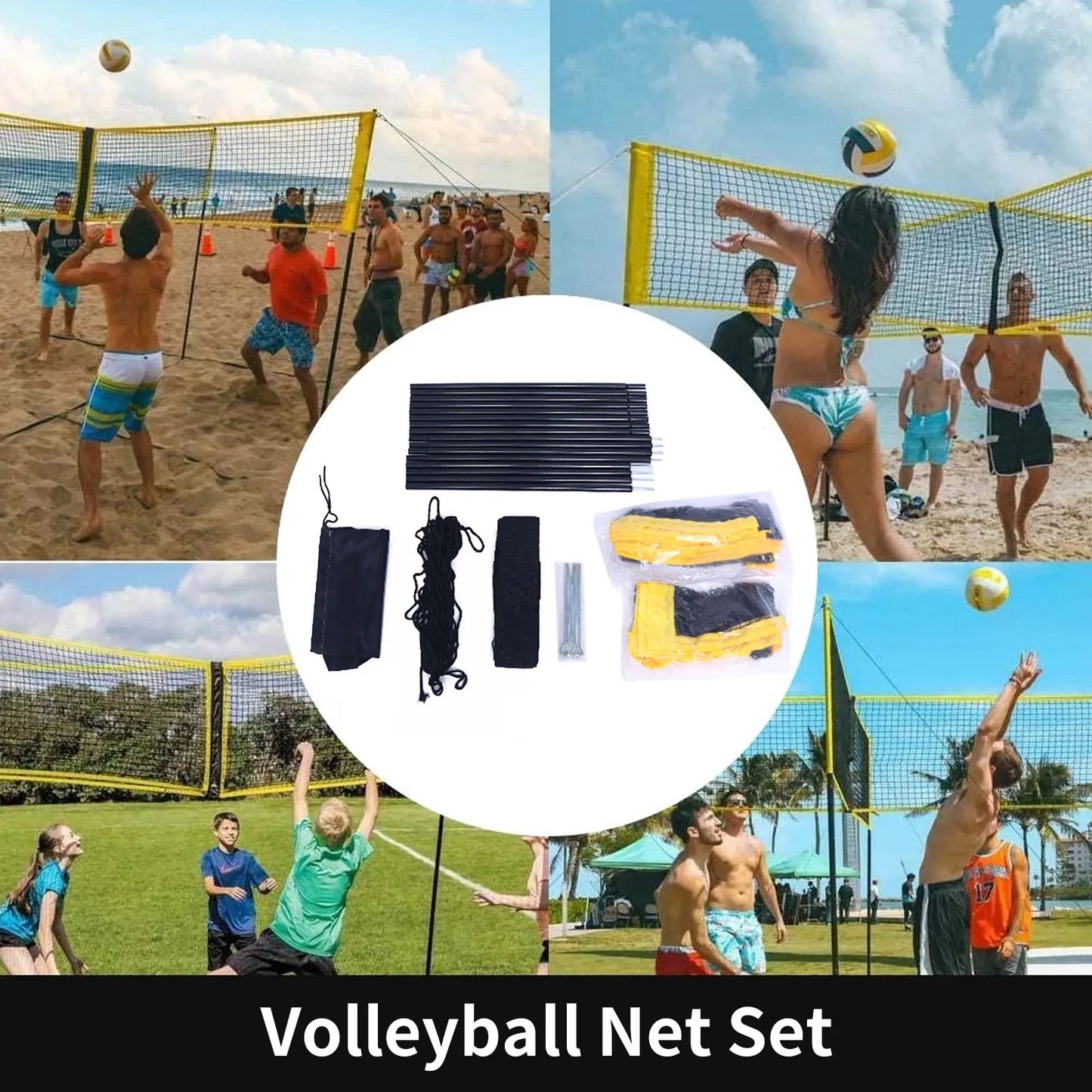 4-Way Square Volleyball Net Set - Smart Shop (Online Store for wise shoppers) 