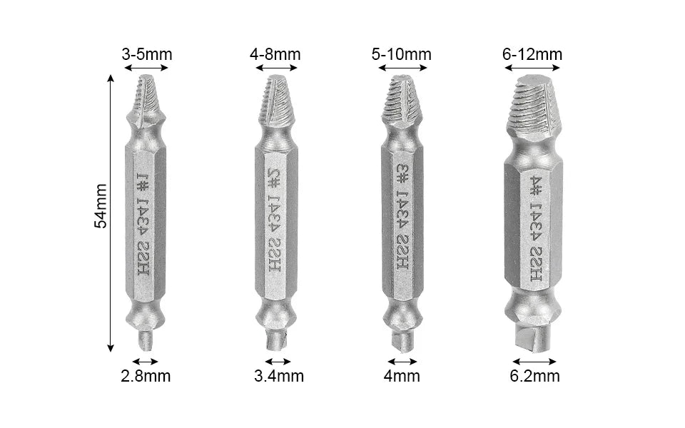 NINDEJIN 4/5/6pcs Damaged Screw Extractor Drill Bit Extractor Drill Set Broken Speed Out Bolt Extractor Bolt Stud Remover Tool