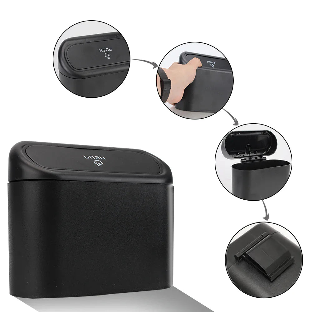 Compact Car Trash Bin - Universal Car Interior Organizer