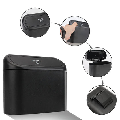 Compact Car Trash Bin - Universal Car Interior Organizer