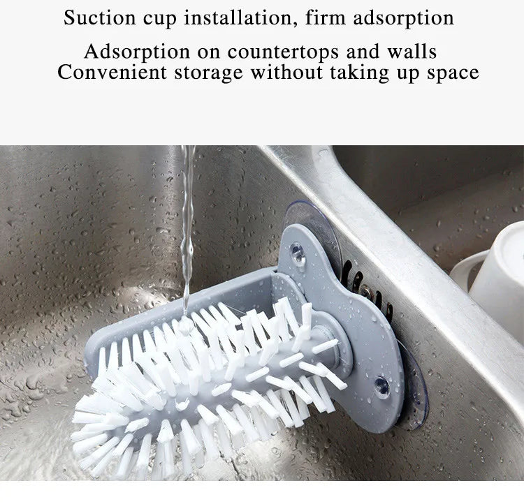 2-in-1 Suction Cup Sink Brush