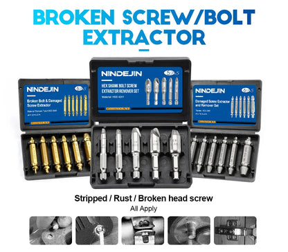 NINDEJIN 4/5/6pcs Damaged Screw Extractor Drill Bit Extractor Drill Set Broken Speed Out Bolt Extractor Bolt Stud Remover Tool