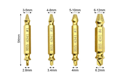 NINDEJIN 4/5/6pcs Damaged Screw Extractor Drill Bit Extractor Drill Set Broken Speed Out Bolt Extractor Bolt Stud Remover Tool