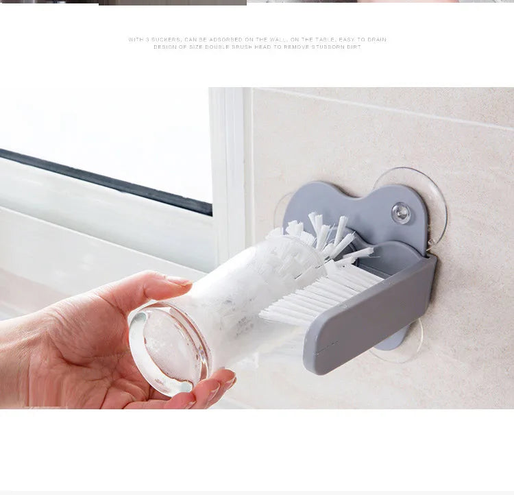 2-in-1 Suction Cup Sink Brush