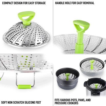 Stainless Steel Collapsible Mesh Steamer Basket - Smart Shop (Online Store for wise shoppers) 