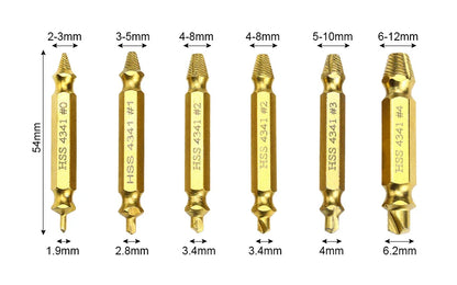 NINDEJIN 4/5/6pcs Damaged Screw Extractor Drill Bit Extractor Drill Set Broken Speed Out Bolt Extractor Bolt Stud Remover Tool