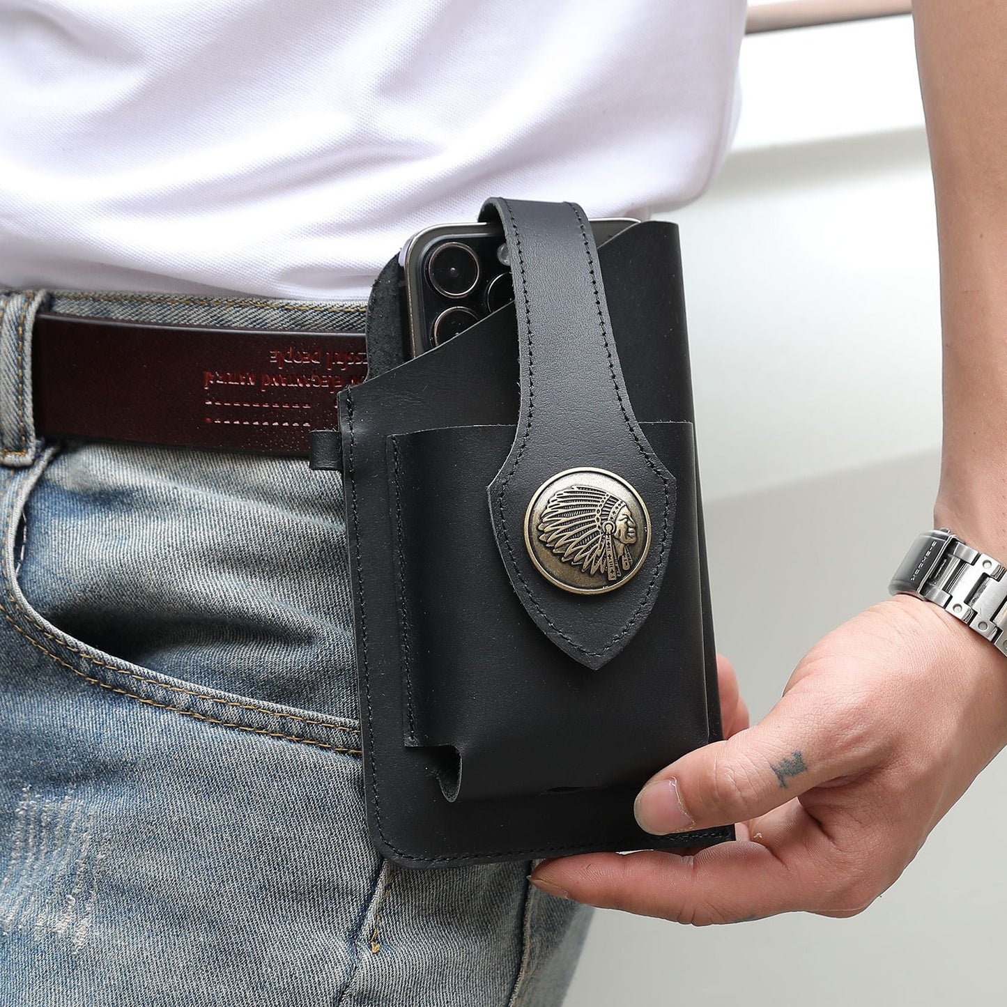 Phone Belt Leather Holster