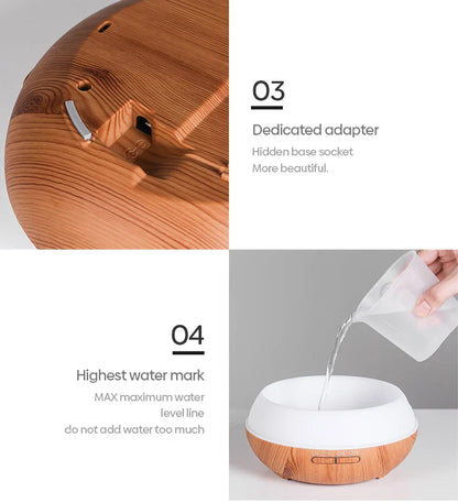 500ml Ultrasonic Aromatherapy Diffuser with Remote & 7-Color LED Lights