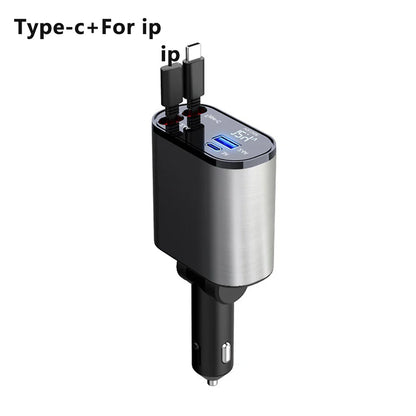 100W 4-in-1 Fast Charging Car Charger with Cigarette Lighter Adapter