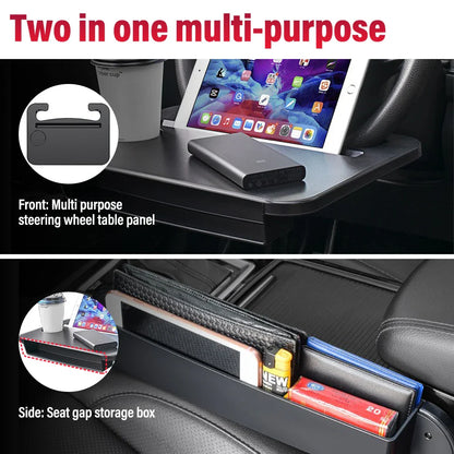 2 In 1 Car Steering Dine with Seat Gap Organizer - Smart Shop (Online Store for wise shoppers) 