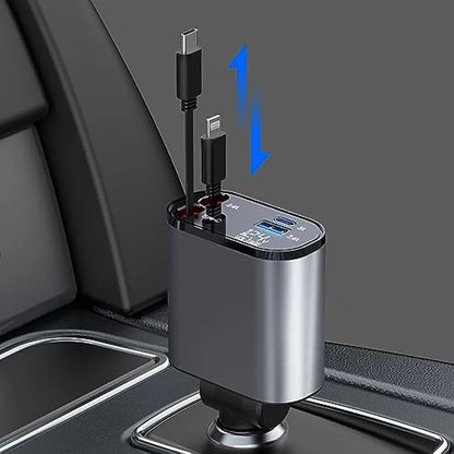 Car Retractable 4 in 1 Fast Charger