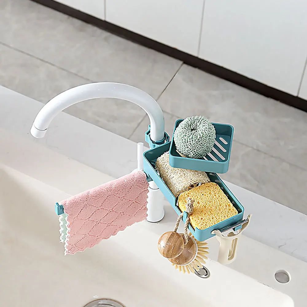 Double Floor Faucet Swivel Sponge Drain Rack - Smart Shop (Online Store for wise shoppers) 