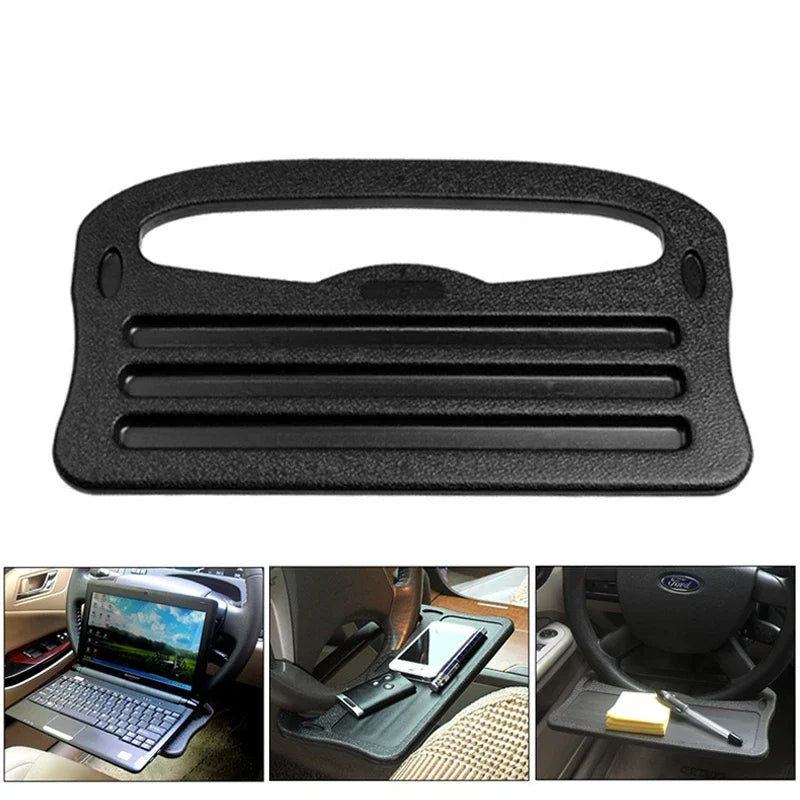 Portable Car Steering Wheel Tray for Laptop, Dining, and Drinks