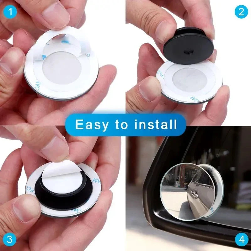 360° Adjustable Car Blind Spot Mirror – Wide Angle Rearview Convex Mirror