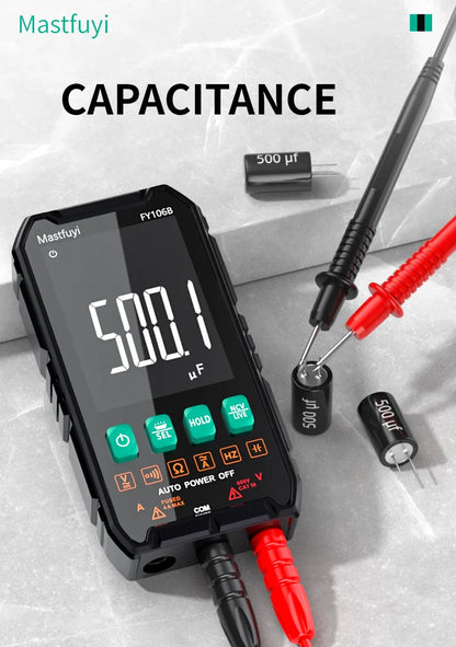 Mini Digital Multimeter - Smart Electrician Tester for DC/AC Voltage, Resistance, and More