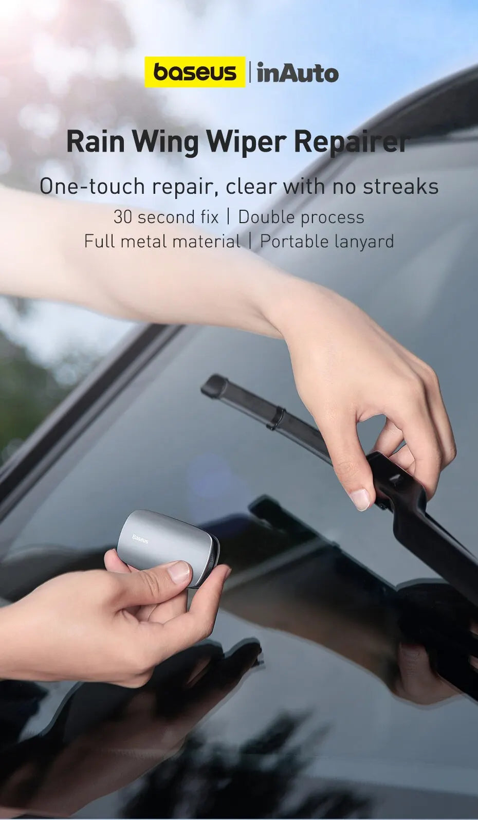 Universal Windshield Wiper Blade Refurbisher - Scratch Repair Tool