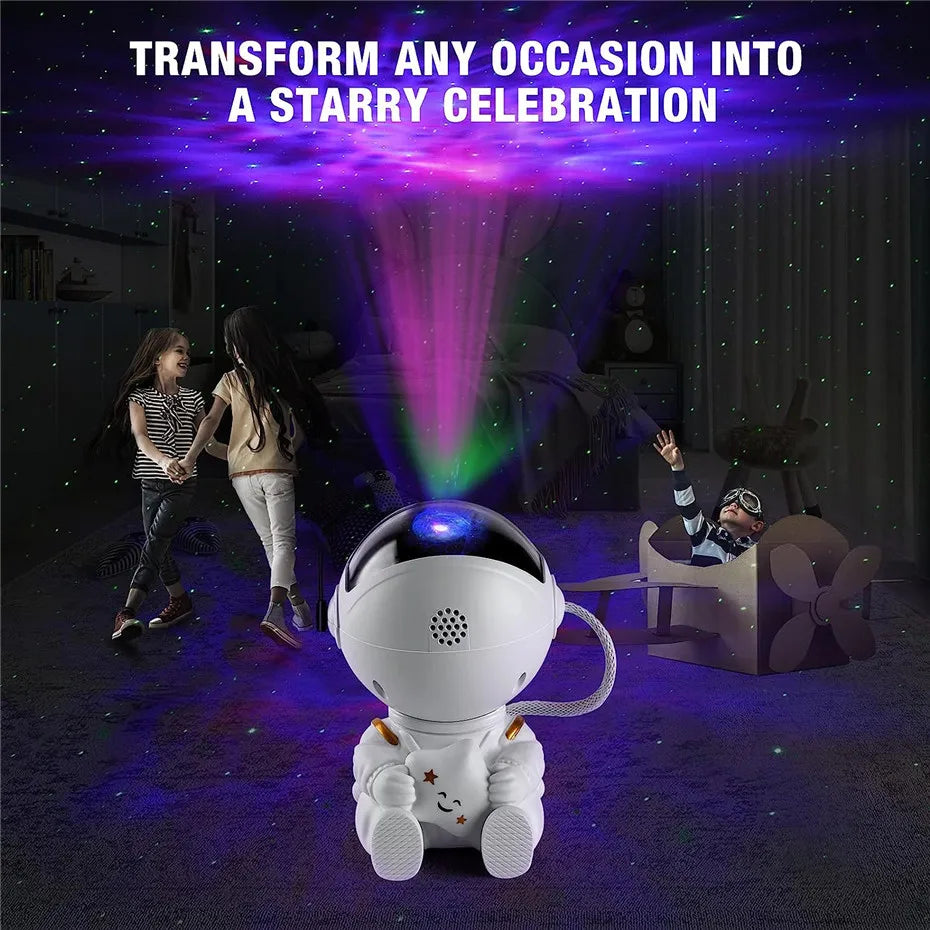 Astronaut Galaxy Star Projector Night Light – LED Nebula Ceiling Lamp