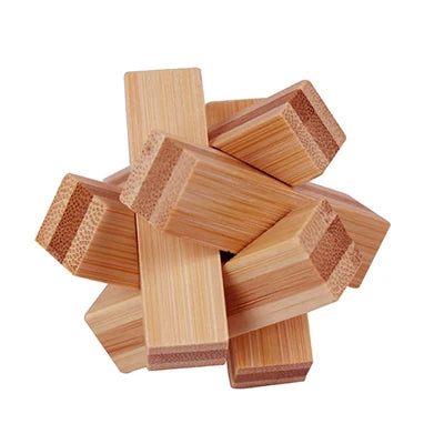 Wooden Kong Ming & Lu Ban Lock 3D IQ Puzzle Toy