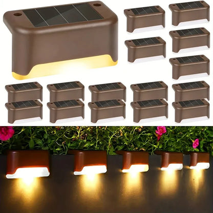 4-Pack LED Solar Stair & Step Lights - Waterproof Outdoor Lighting