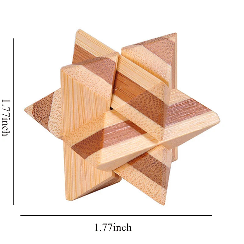 Wooden Kong Ming & Lu Ban Lock 3D IQ Puzzle Toy