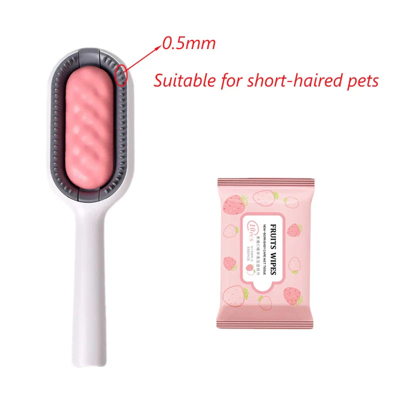 Double-Sided Pet Hair Removal Grooming Brush for Cats and Dogs