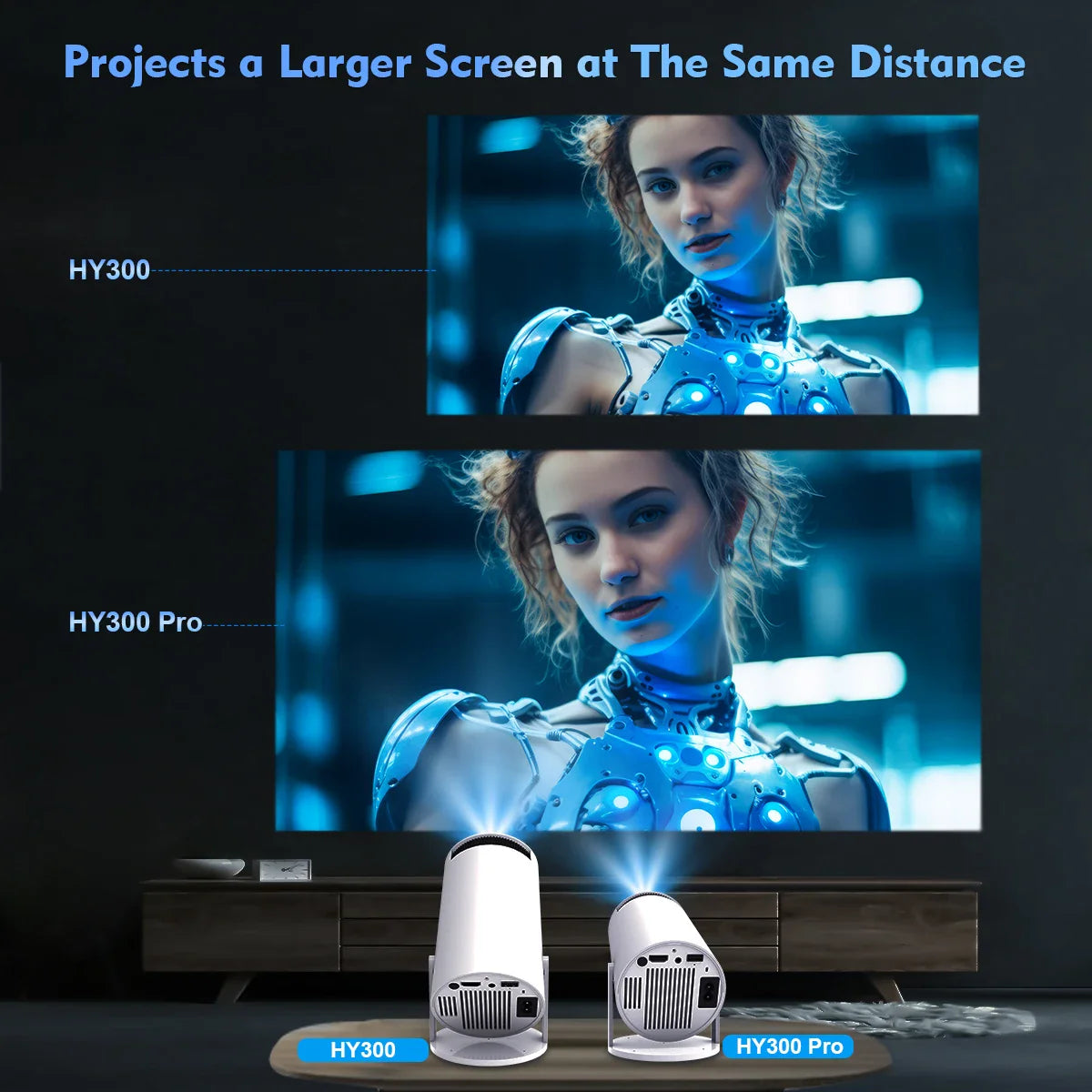 HY300 Pro 4K Android 11 Projector with Dual WiFi6 & Bluetooth