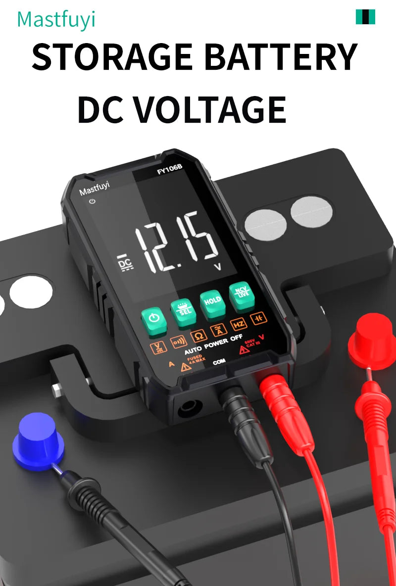 Mini Digital Multimeter - Smart Electrician Tester for DC/AC Voltage, Resistance, and More