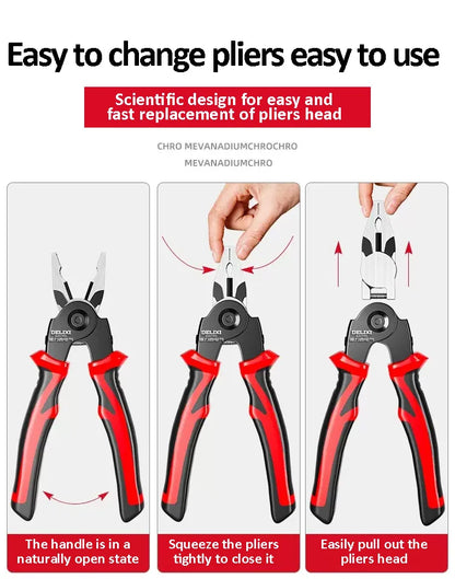 5-in-1 Multifunctional Pliers Set with Interchangeable Heads