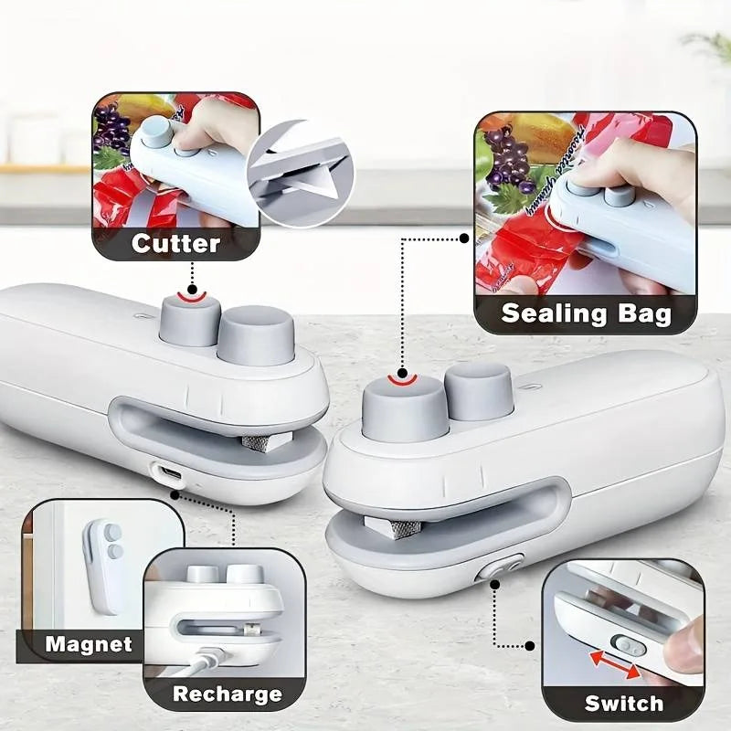 Portable 2-in-1 Rechargeable Mini Heat Sealer